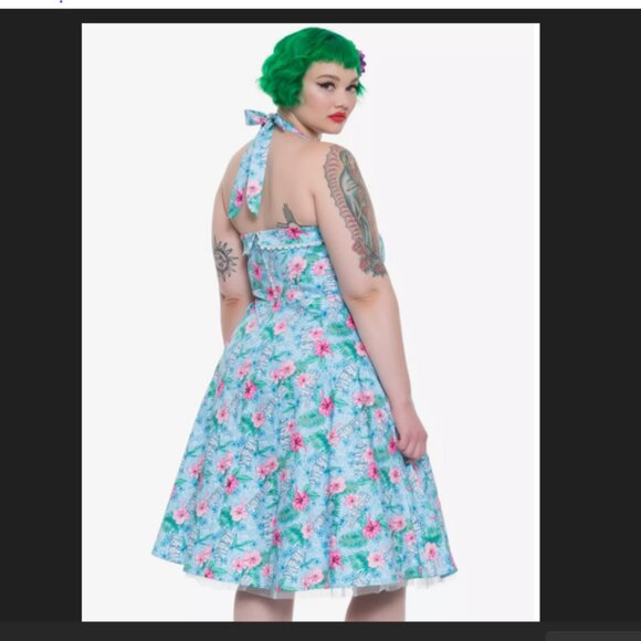 Hot Topic Tiki Floral Retro Halter Dress - Plus size 22 - Picture 3 of 9